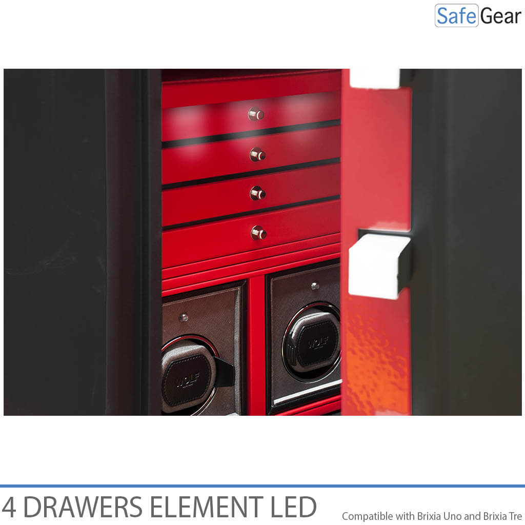 Brixia Uno LED light organizer with 4 drawers for size 1