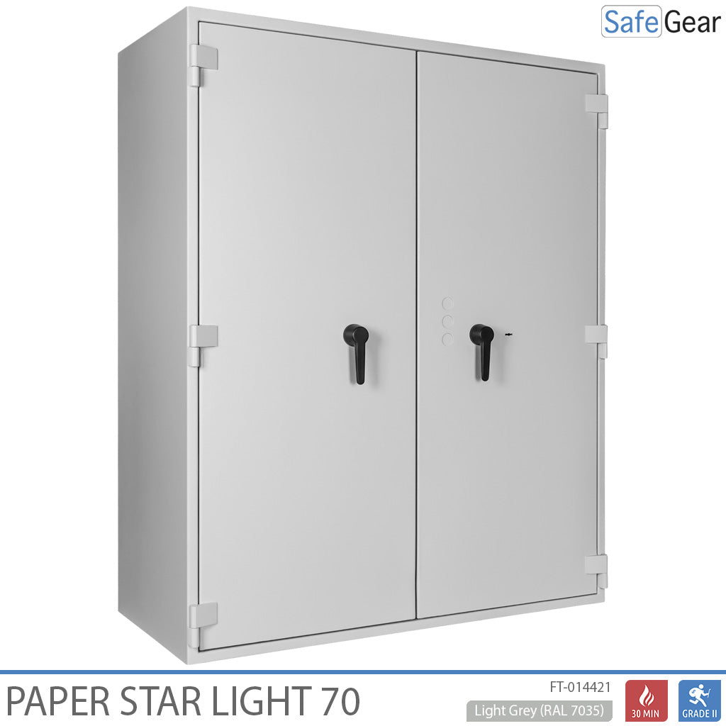 Paper Star Light 70 Document Safe - 56 Binders - Burglary Test S2 / Fire Test 30m