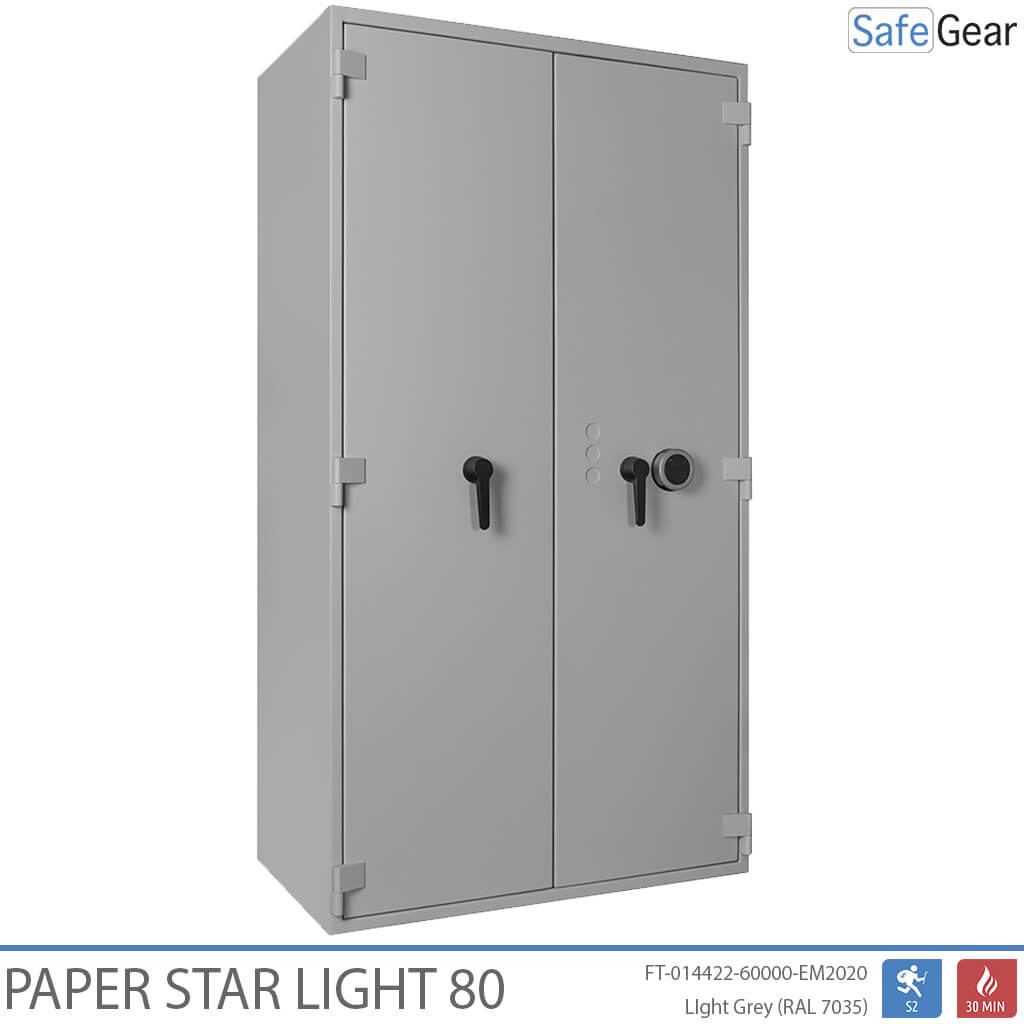 Paper Star Light 80 Document Safe - 55 Binders - Burglary Test S2 / Fire Test 30m
