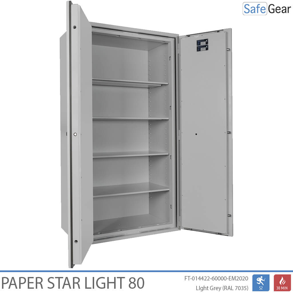 Paper Star Light 80 Document Safe - 55 Binders - Burglary Test S2 / Fire Test 30m