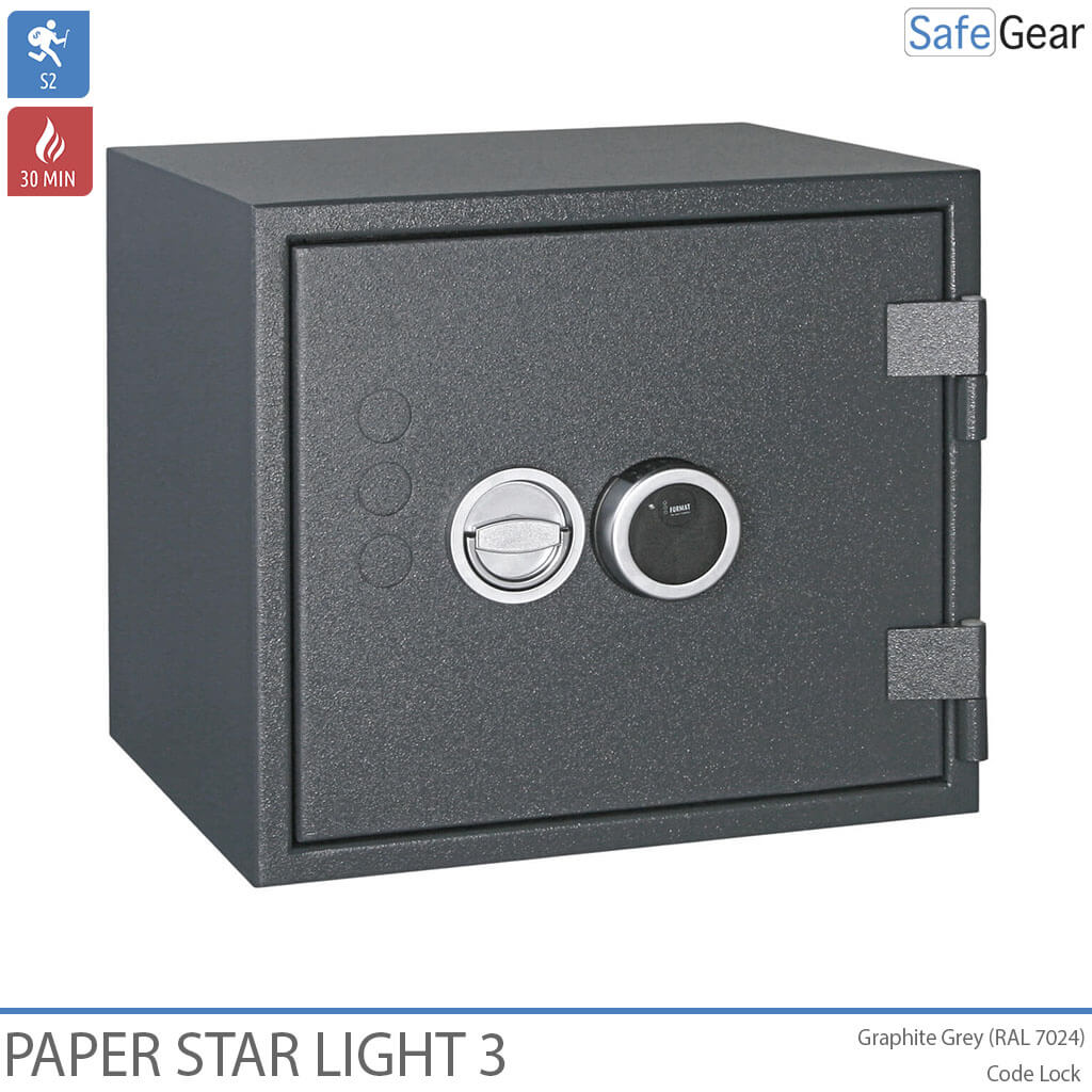 Paper Star Light 3 Fire Safe - 5 Binders - Burglary Test Grade S2 / Fire Test 30 min