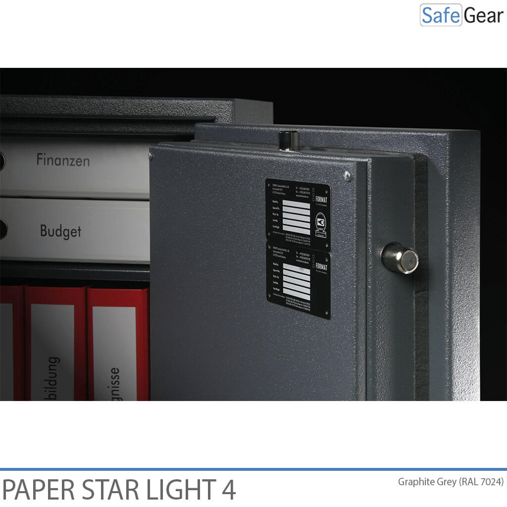 Paper Star Light 4 Fire Safe - 7 Binders - Burglary Test Grade S2 / Fire Test 30 min