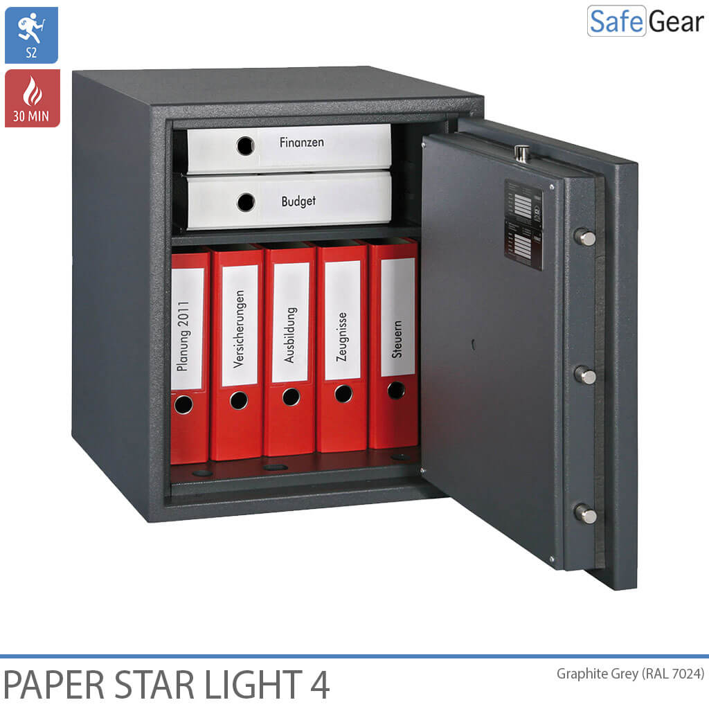 Paper Star Light 4 Fire Safe - 7 Binders - Burglary Test Grade S2 / Fire Test 30 min