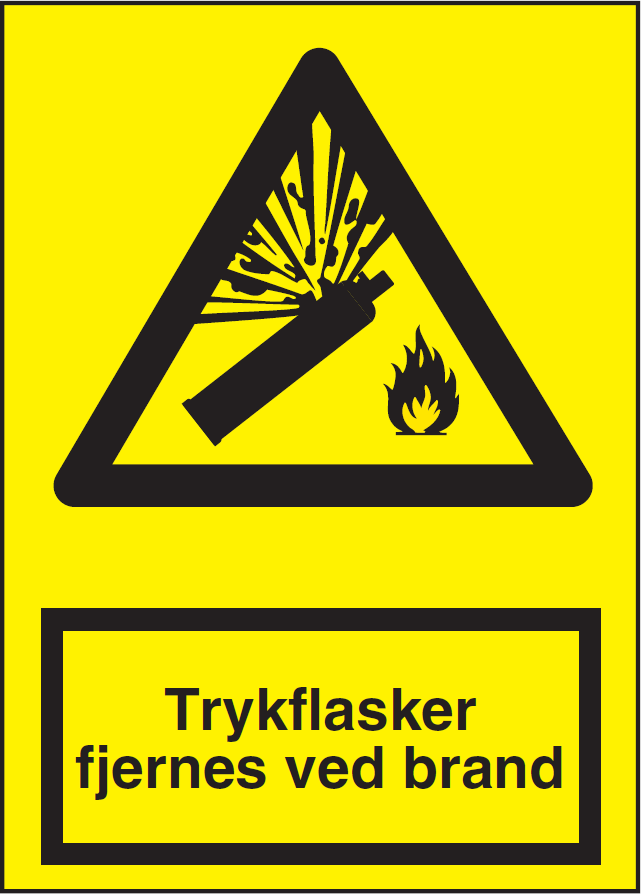 Trykflasker Fjernes Ved Brand - Selvklæbende Vinyl