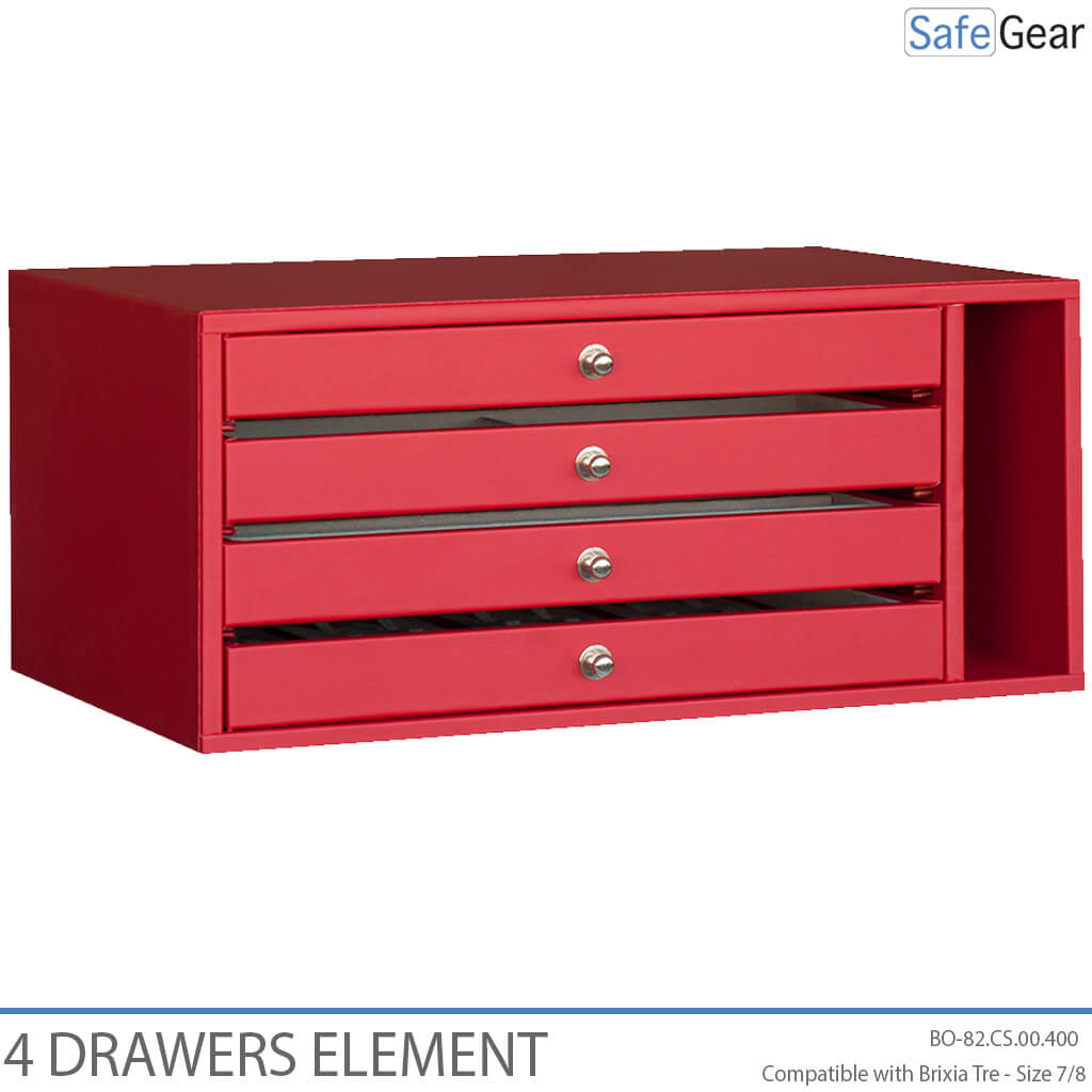 Brixia Tre organizer with 4 drawers for size 7-8
