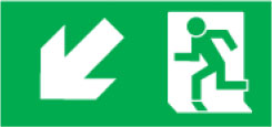 Nødudgang 150 x 300 mm - Ned/Venstre - Plast