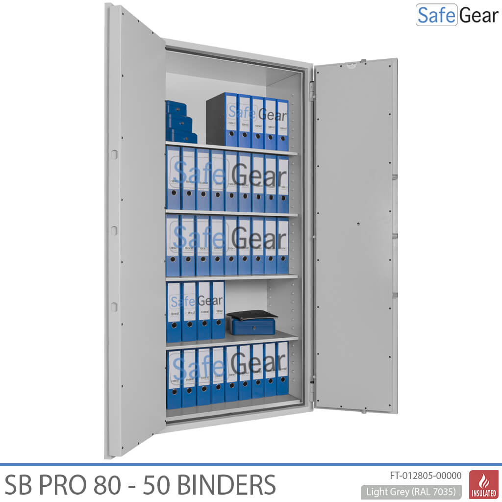 SB Pro 80 with both doors open, filled with binders