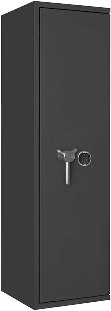 Dallas 6 gun safe in Graphite Grey, door closed, electronic code lock, product thumbnail