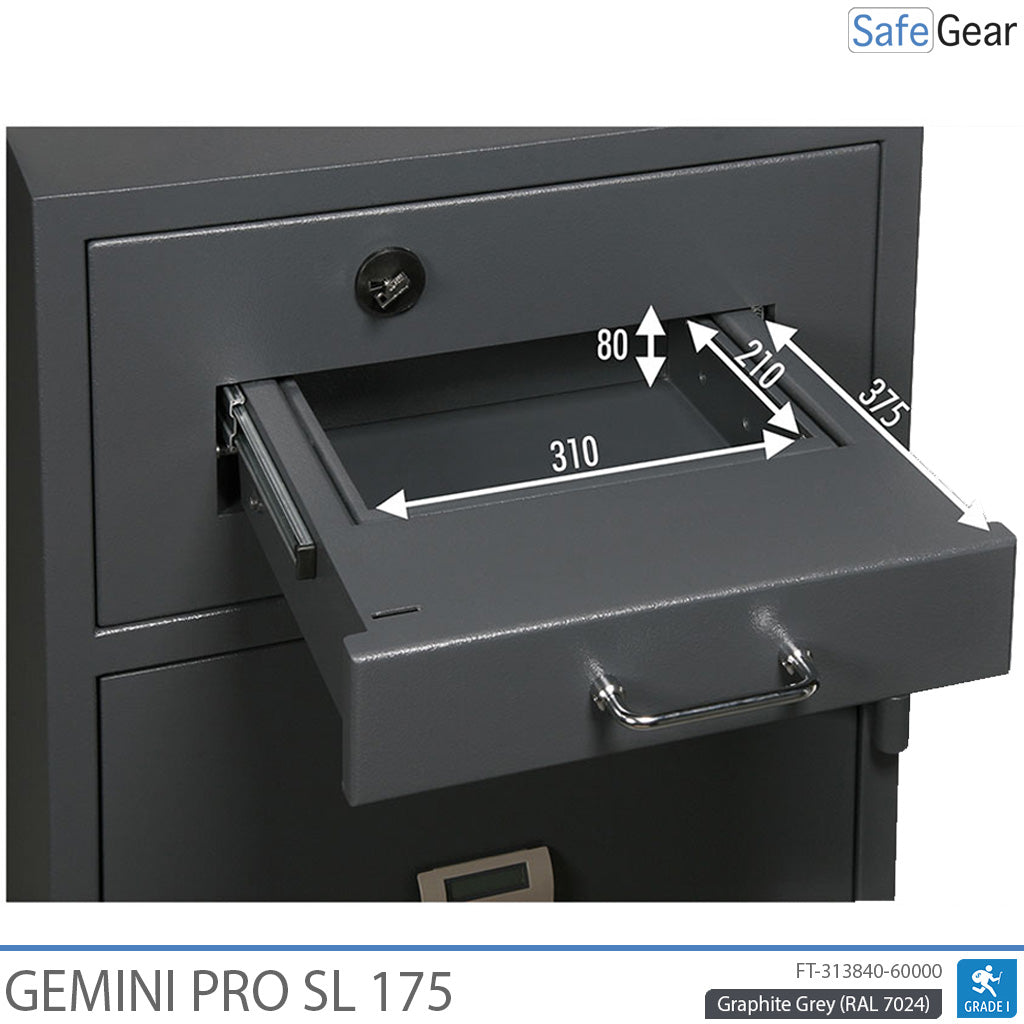 Gemini Pro SL 175 Deposit Safe (205 L) - Burglary Test D-I - Key Lock