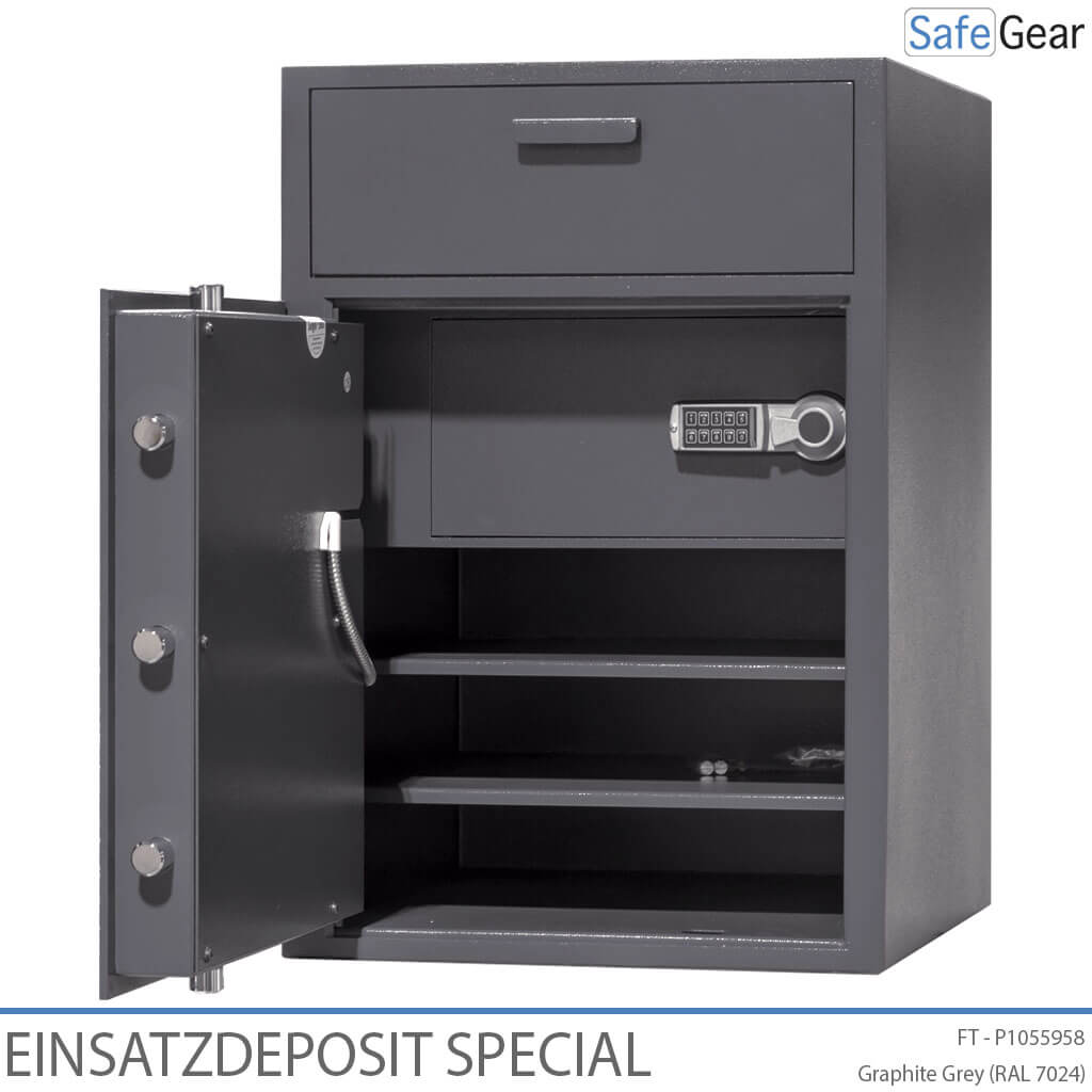 EINSATZ DEPOSIT SAFE SPECIAL WITH INTERNAL COMPARTMENT - 90 DEGREE DOOR OPEN