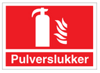 Pulverslukker - Skilt - 210 x 297mm - Plast