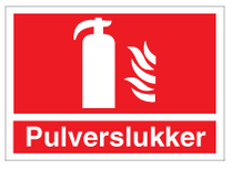 Pulverslukker - Skilt - 210 x 297mm - Plast