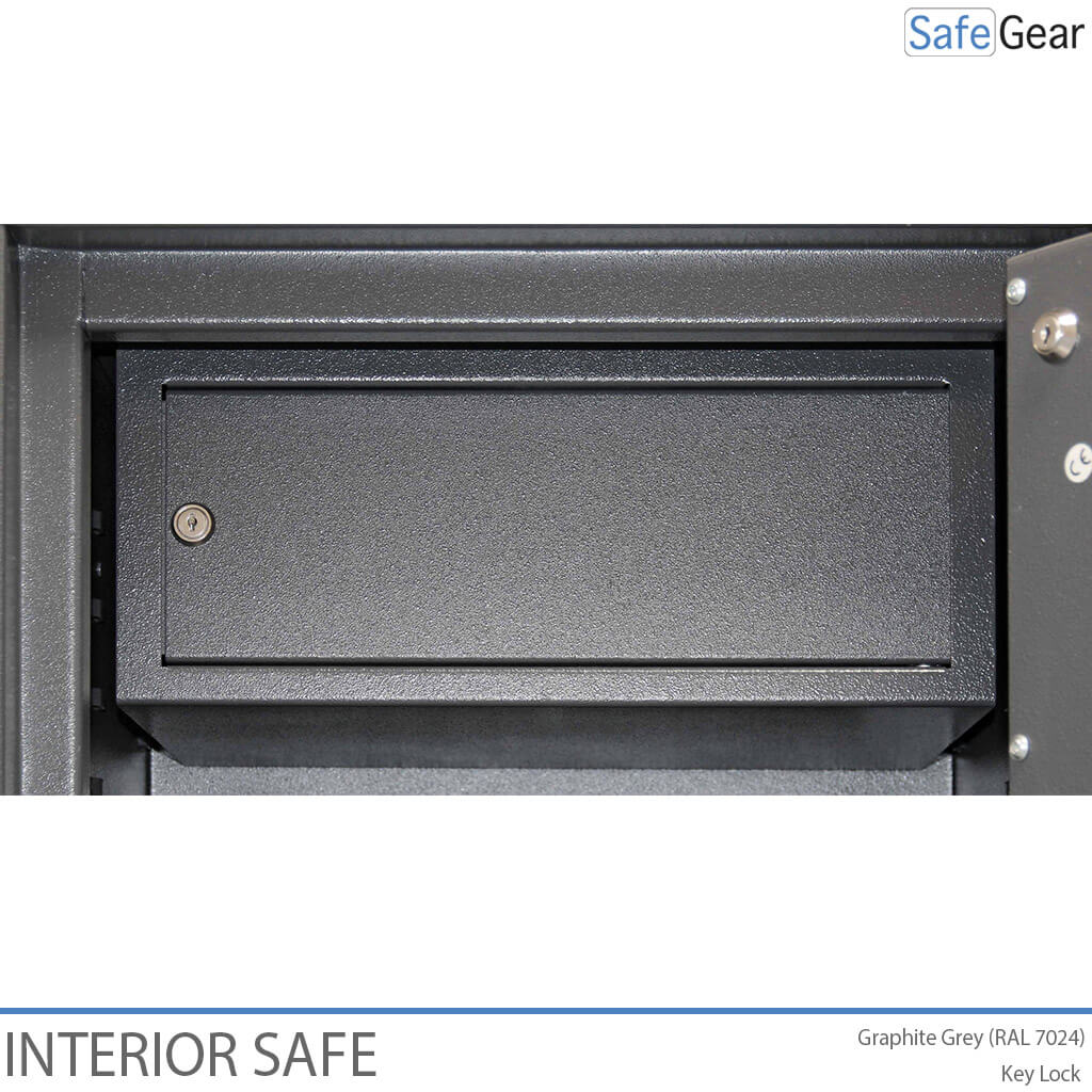 interior safe, inner safe, graphite grey single-doored