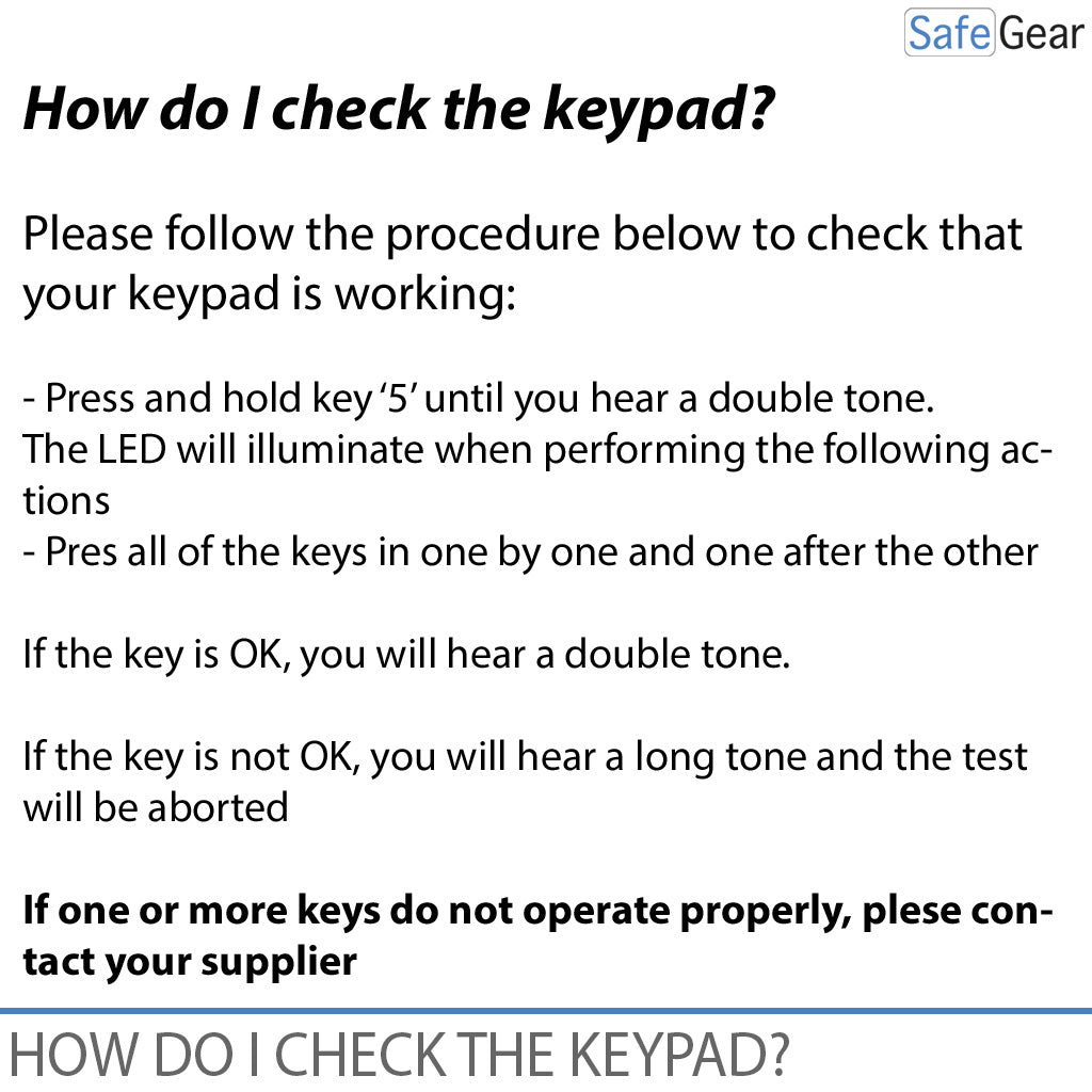 M-Locks DE 2010 / DE 2020 / DE 2030 Keypad