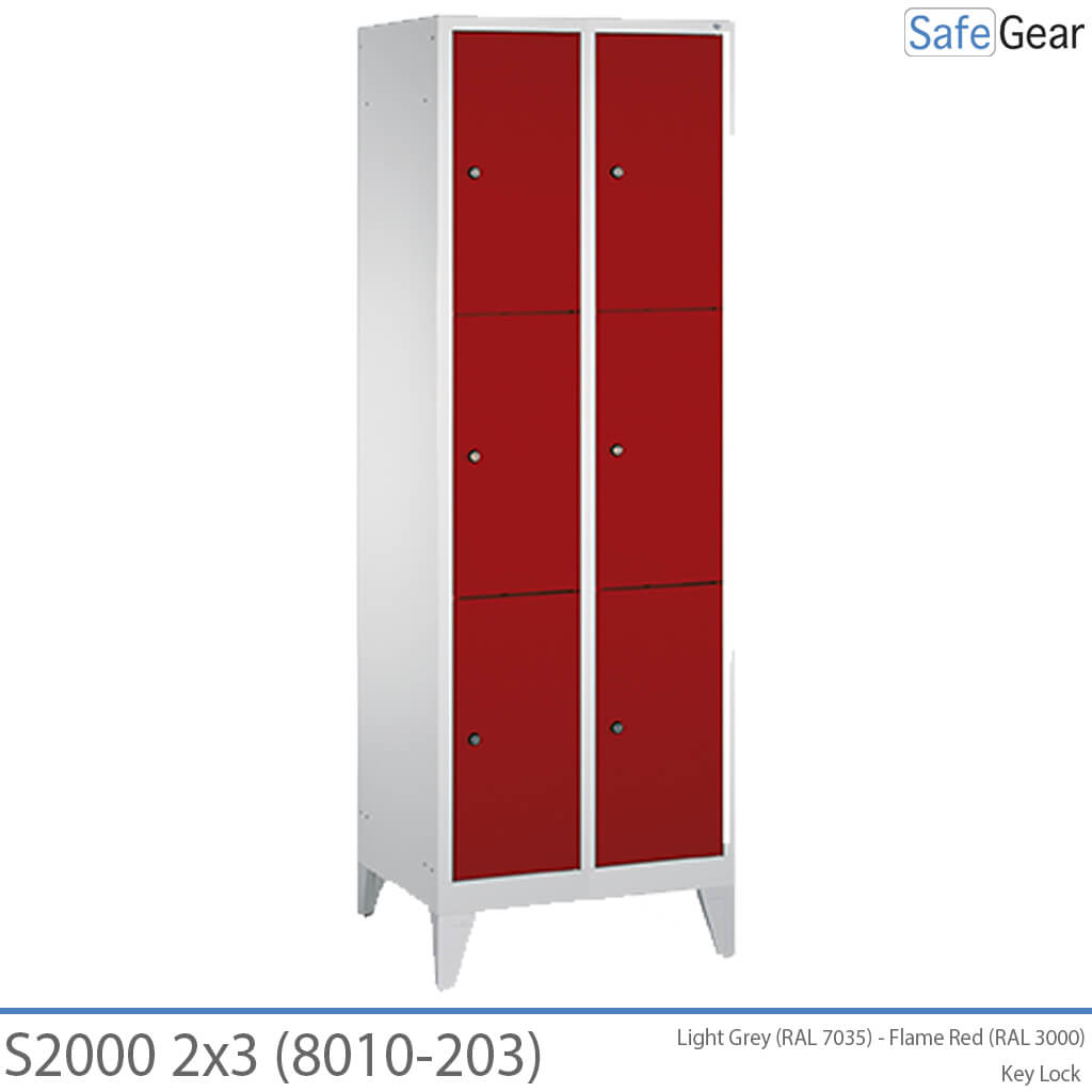 Storage cabinet S2000 with 2x3 compartments (8010-203) - cylinder lock