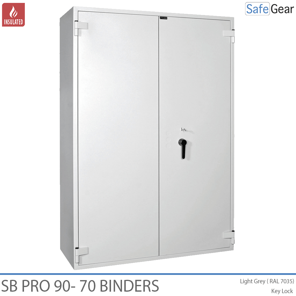 SB Pro 90 double-door document cabinet in Light Grey, front view