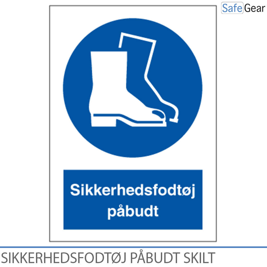 Sikkerhedsfodtøj Påbudt Skilt - Plast - 297 X 210 mm