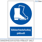 Sikkerhedsfodtøj Påbudt Skilt - Plast - 297 X 210 mm