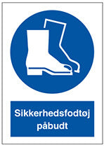 Sikkerhedsfodtøj Påbudt Skilt - Plast - 297 X 210 mm
