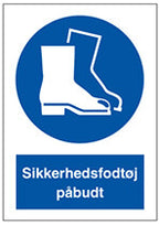 Sikkerhedsfodtøj Påbudt Skilt - Plast - 297 X 210 mm