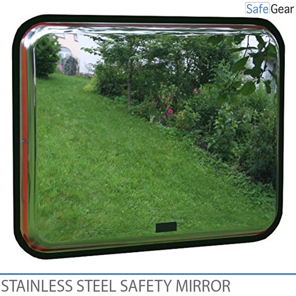 Espejo de seguridad - acero inoxidable - rectangular - ajustable - 60x80 cm