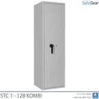 STC 1-128 Kombi key safe in light grey, door closed, front view
