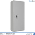 STC 3-448 Kombi key safe in light grey, door closed, front view