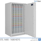 STL key safe in Light Grey, door fully open