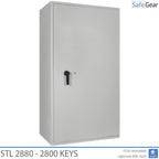 STL 2880 key safe in Light Grey, front view