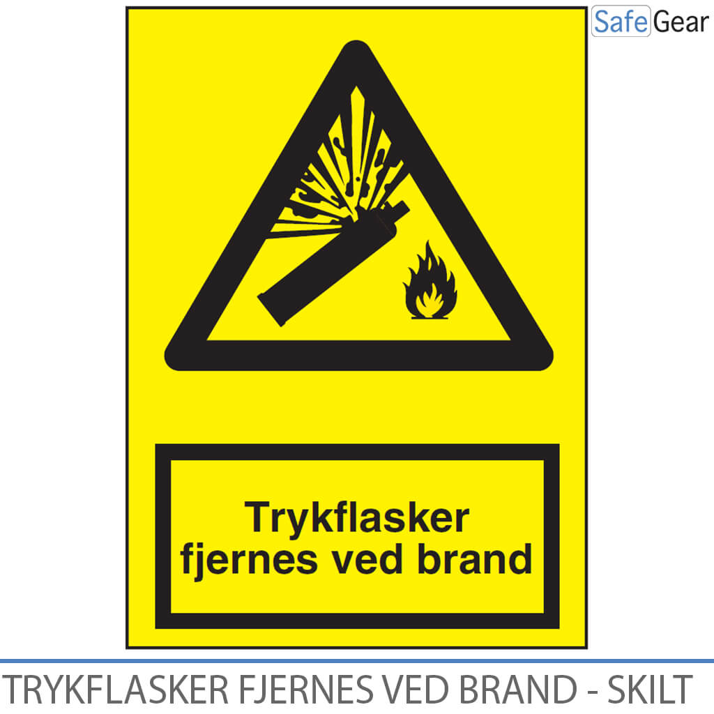 Pressure cylinders removed in case of fire Sign - 297 mm x 210 - Plastic