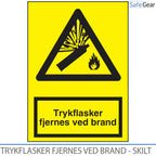 Pressure Cylinders Removed in Case of Fire Sign - 297 mm x 210 mm - Self-Adhesive Vinyl