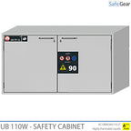 UB 110W - Armario de seguridad para químicos (222 L) - Ignífugo 90 min - Puertas Laternales