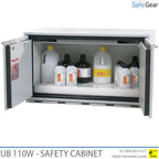UB 110W - Armario de seguridad para químicos (222 L) - Ignífugo 90 min - Puertas Laternales