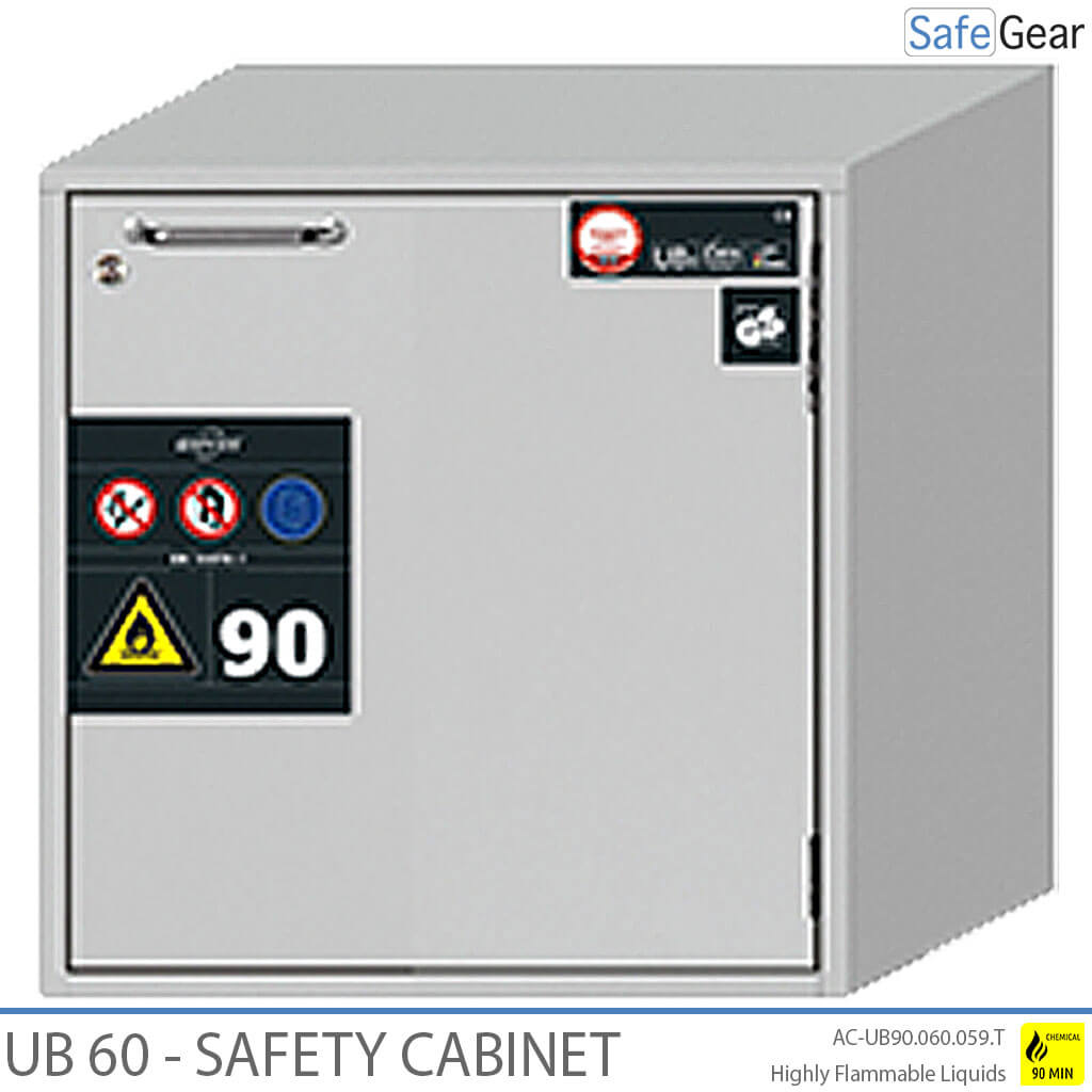 UB 60 - Armario de seguridad para químicos (106 L) - Ignífugo 90 min - Puertas Laternales