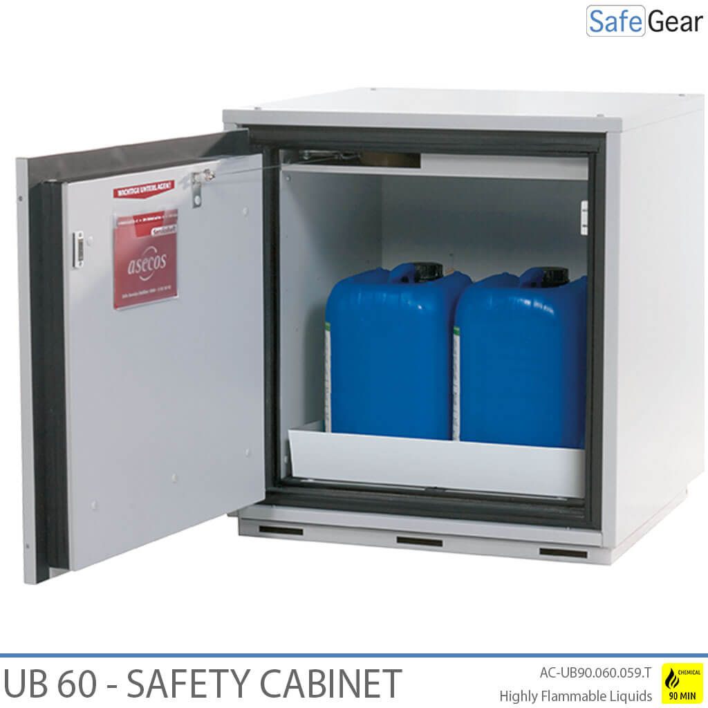UB 60 - Armario de seguridad para químicos (106 L) - Ignífugo 90 min - Puertas Laternales
