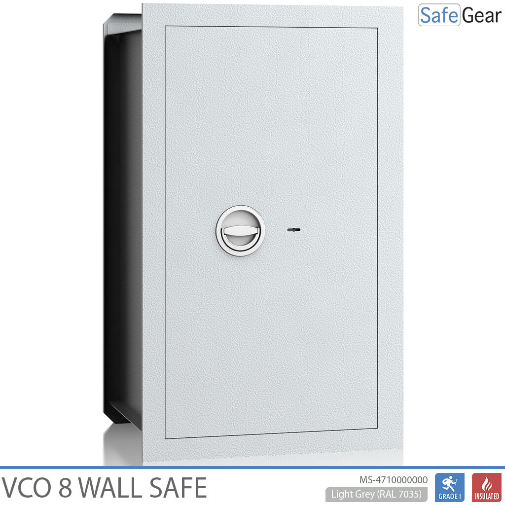 VCO 8 Wall Safe (85 L) - Burglary Test Grade 1 - Light Grey - Code Lock