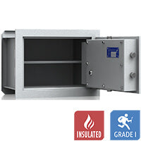 VCO 4 Wall Safe (32 L) - Burglary Test Grade 1 - Light Grey - Key Lock