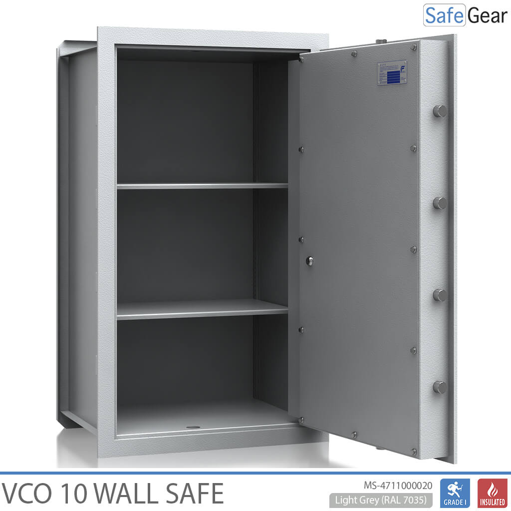 VCO 10 Wall Safe (139 L) - Burglary Test Grade 1 - Light Grey - Code Lock