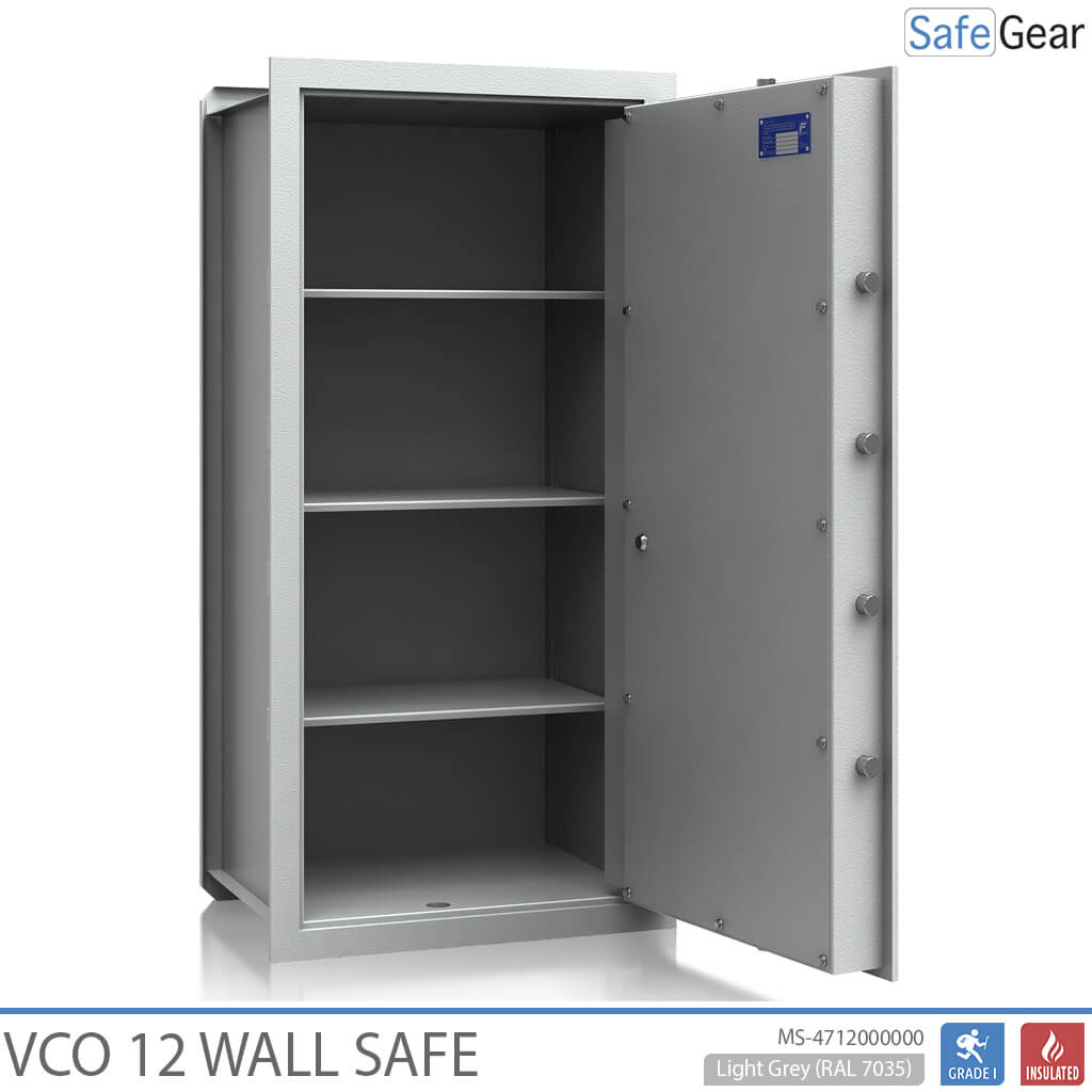 VCO 12 Wall Safe (169 L) - Burglary test Grade 1 - Light grey - Key lock