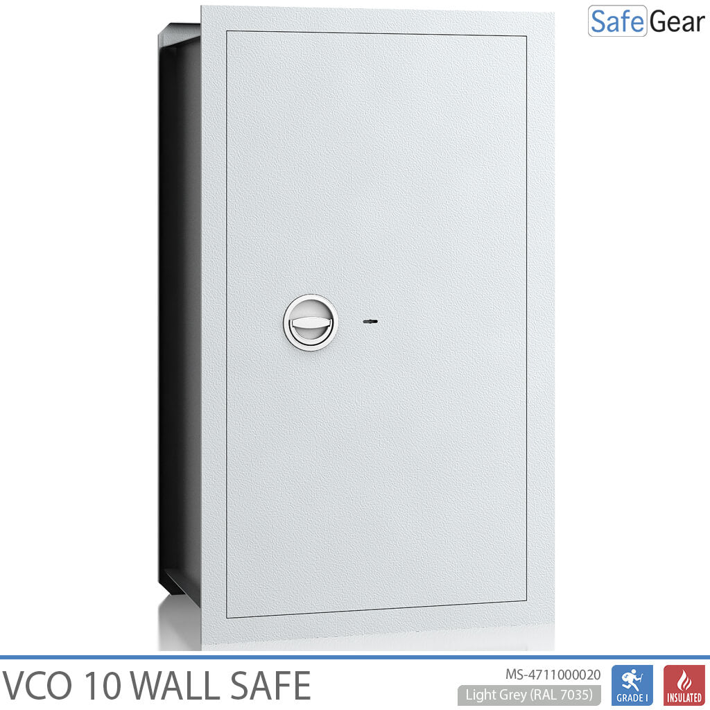 VCO 10 Wall Safe (139 L) - Burglary Test Grade 1 - Light Grey - Code Lock